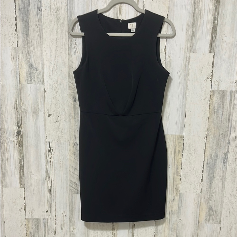 A New Day Black Scoop Neck Sheath Mini Dress